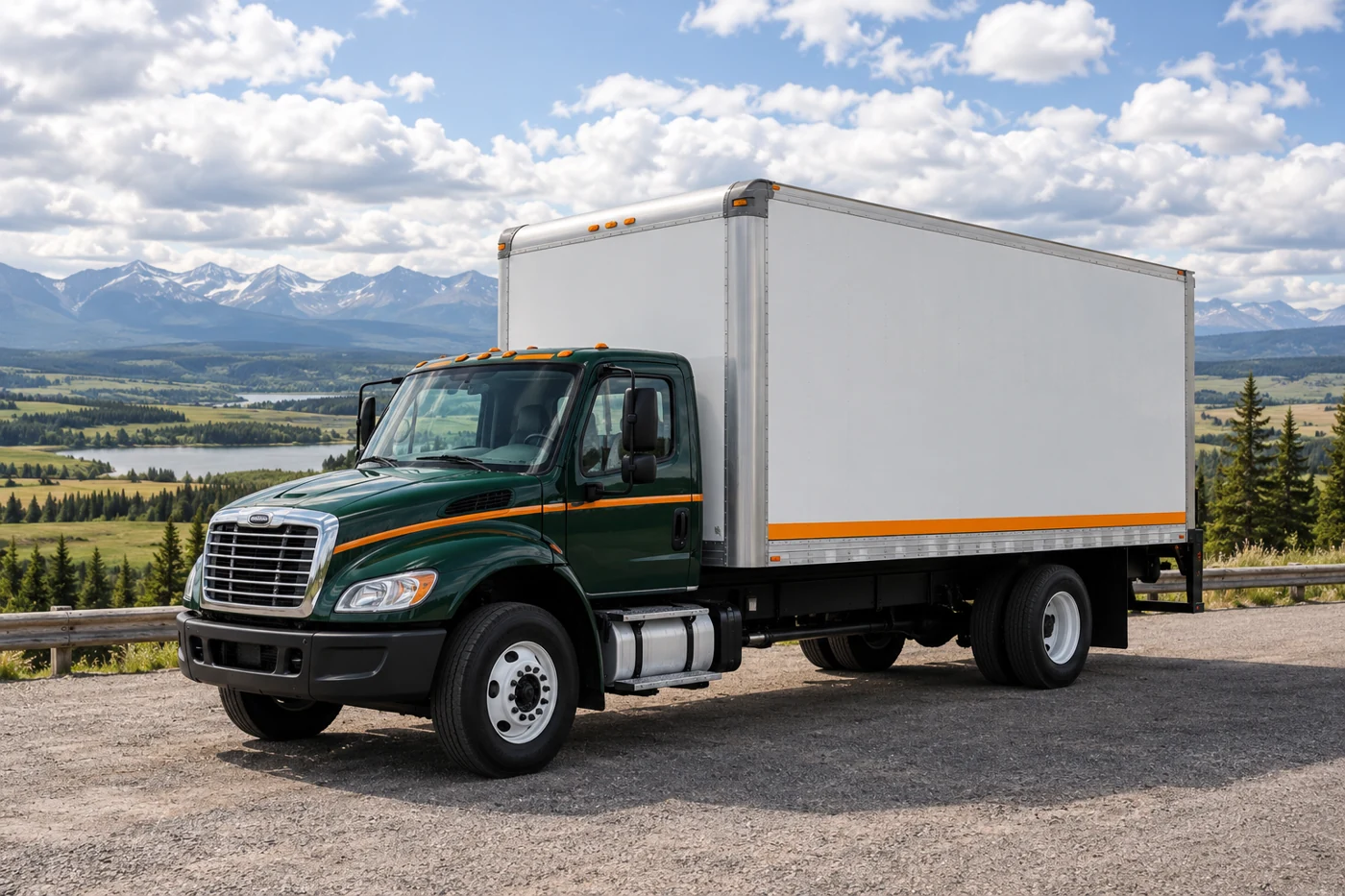 Moving truck on an Alberta prairie highway